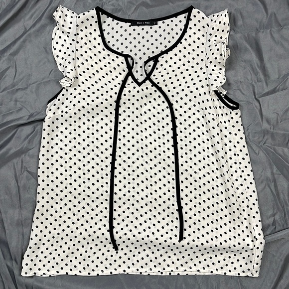 Doe & Rae Ultra Sheer Polka Dot Blouse | Medium - Picture 1 of 4